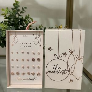 LC Lauren Conrad Pink and Gold Earrings Set